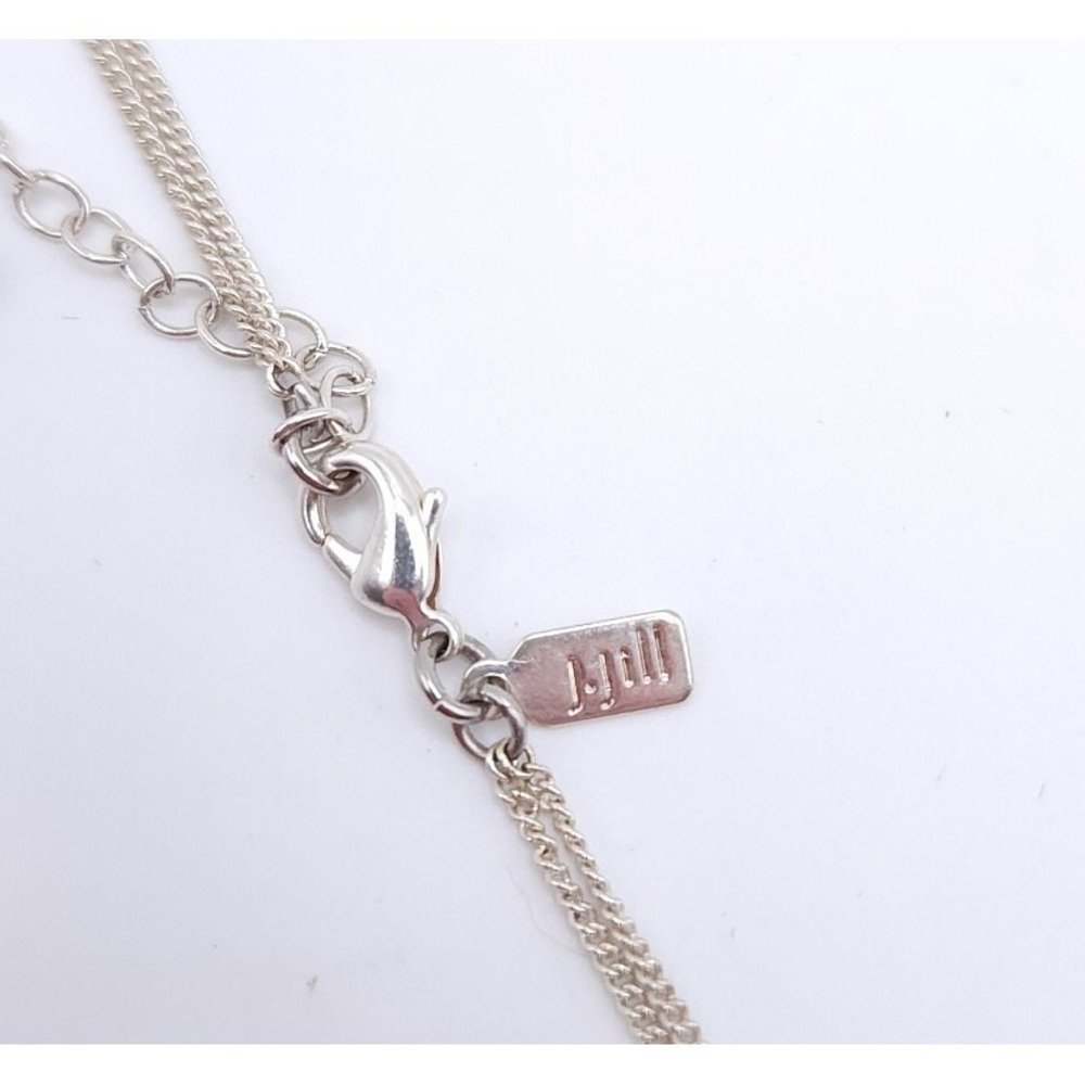 J Jill Multi Stone Necklace Silver‎ Tone Teardrop Dangle 16in - Picture 4 of 5